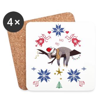 Sloth Christmas Ugly Christmas - Coasters (set of 4) - white - Front