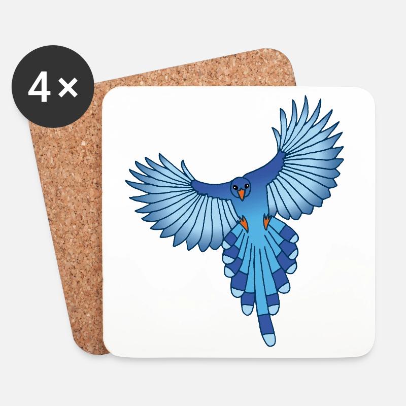 Der Flug des blauen Vogels - Untersetzer (4er-Set) - Weiß