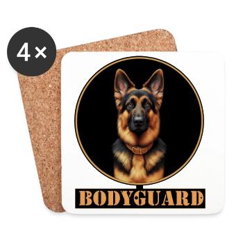 Garde du corps Berger Chien Portrait - Dessous de verre (lot de 4) - blanc - Devant
