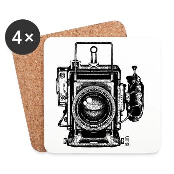 Vintage-Kamera - Untersetzer (4er-Set) - Weiß - Vorne