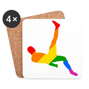Joueur de football arc-en-ciel - Dessous de verre (lot de 4) - blanc - Devant