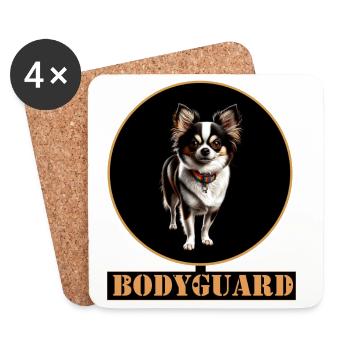 Bodyguard Chihuahua Circle - Untersetzer (4er-Set) - Weiß - Vorne
