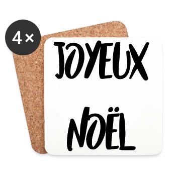 CHRISTMAS. MERRY CHRISTMAS. MERRY CHRISTMAS. SANTA CLAUS - Coasters (set of 4) - white - Front