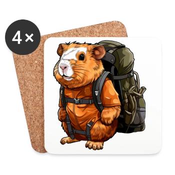 Guinea Pig Hiking / Mountaineering Guinea Pig - Coasters (set of 4) - white - Front
