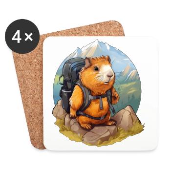 Cochon d’Inde Randonnée / Alpinisme Cochon d’Inde - Dessous de verre (lot de 4) - blanc - Devant