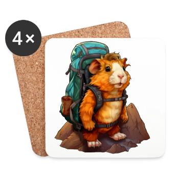 Cochon d’Inde Alpiniste / Randonnée Cochon d’Inde - Dessous de verre (lot de 4) - blanc - Devant