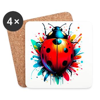 Coccinelle - Dessous de verre (lot de 4) - blanc - Devant