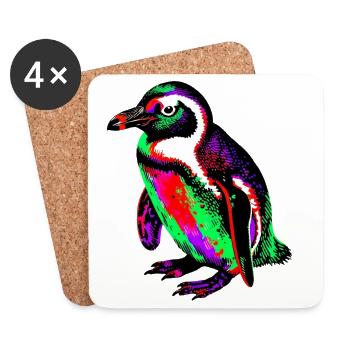 Pingouin - Dessous de verre (lot de 4) - blanc - Devant