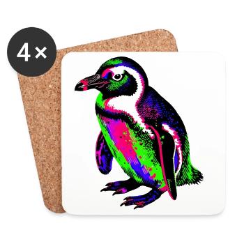 Pingouin - Dessous de verre (lot de 4) - blanc - Devant