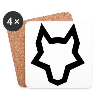 LOGO of the wolf - Coasters (set of 4) - white - Front