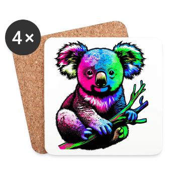 Koala - Dessous de verre (lot de 4) - blanc - Devant