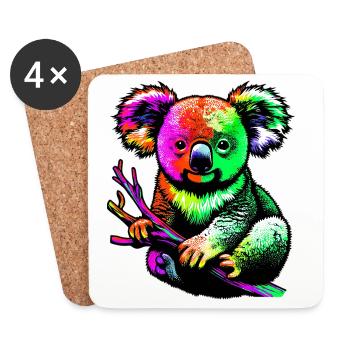 Koala - Untersetzer (4er-Set) - Weiß - Vorne
