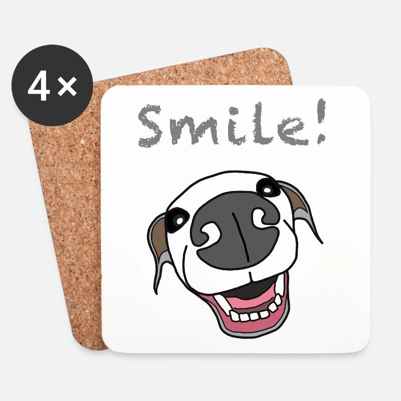 Pooch Smile Illustration, italienischer Windhund - Untersetzer (4er-Set) - Weiß