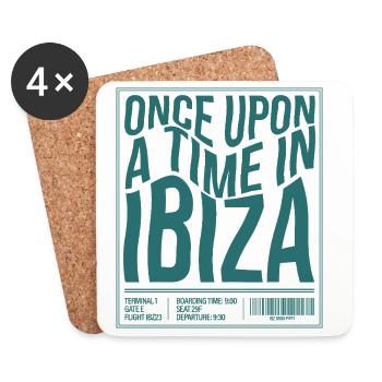 Once Upon a Time in Ibiza – Retro Travel Vibes - Coasters (set of 4) - white - Front