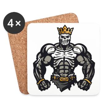 Squelette Muscles Musculation Roi - Dessous de verre (lot de 4) - blanc - Devant
