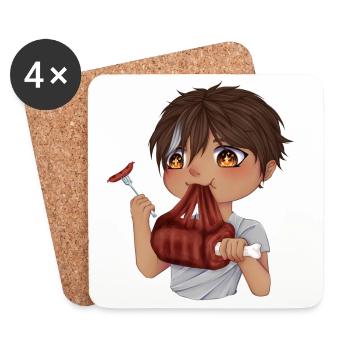 Gourmet Chibi - Untersetzer (4er-Set) - Weiß - Vorne