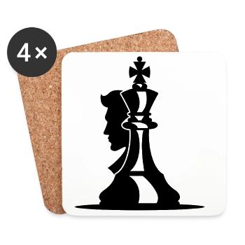 Chess Player Sketch - Coasters (set of 4) - white - Front