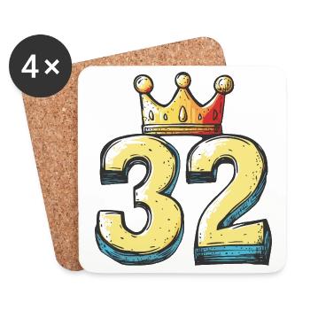 32 Number Krone - Coasters (set of 4) - white - Front