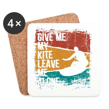 Solo Kite Surfer Silhouette Design - Coasters (set of 4) - white - Front