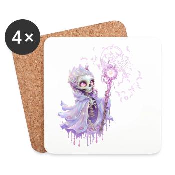 Mélodies magiques du mignon squelette. - Dessous de verre (lot de 4) - blanc - Devant