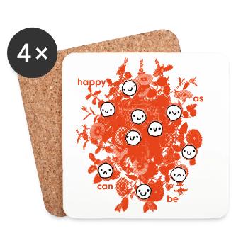 As happy as possible - Coasters (set of 4) - white - Front