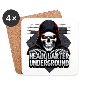 Gangster Skull - Coasters (set of 4) - white - Front