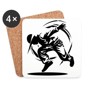 B-Boy Drawing - Coasters (set of 4) - white - Front