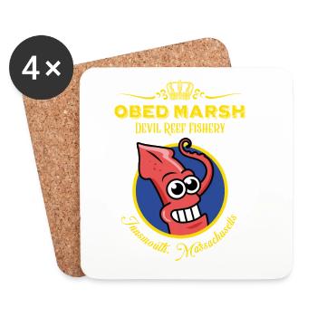 OBED MARSH fishery - innsmouth squid - Dessous de verre (lot de 4) - blanc - Devant