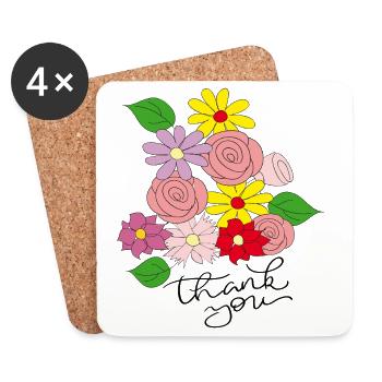 thank you - Coasters (set of 4) - white - Front