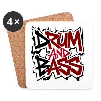 Drum and bass - Dessous de verre (lot de 4) - blanc - Devant