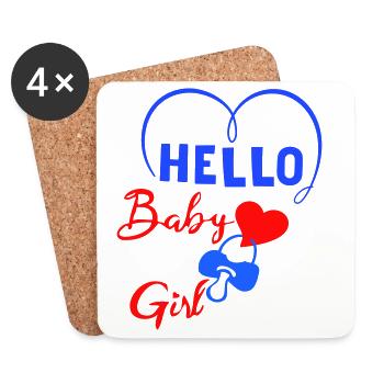 Hello Baby Girl - Untersetzer (4er-Set) - Weiß - Vorne