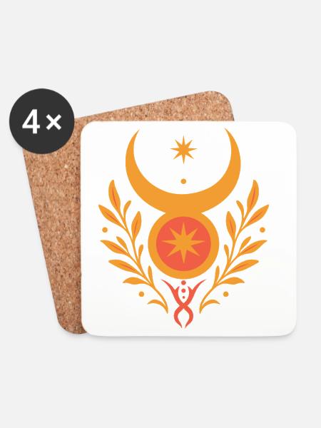 Mittsommer Sonnengott - Pagan & Wicca - Untersetzer (4er-Set) - Weiß