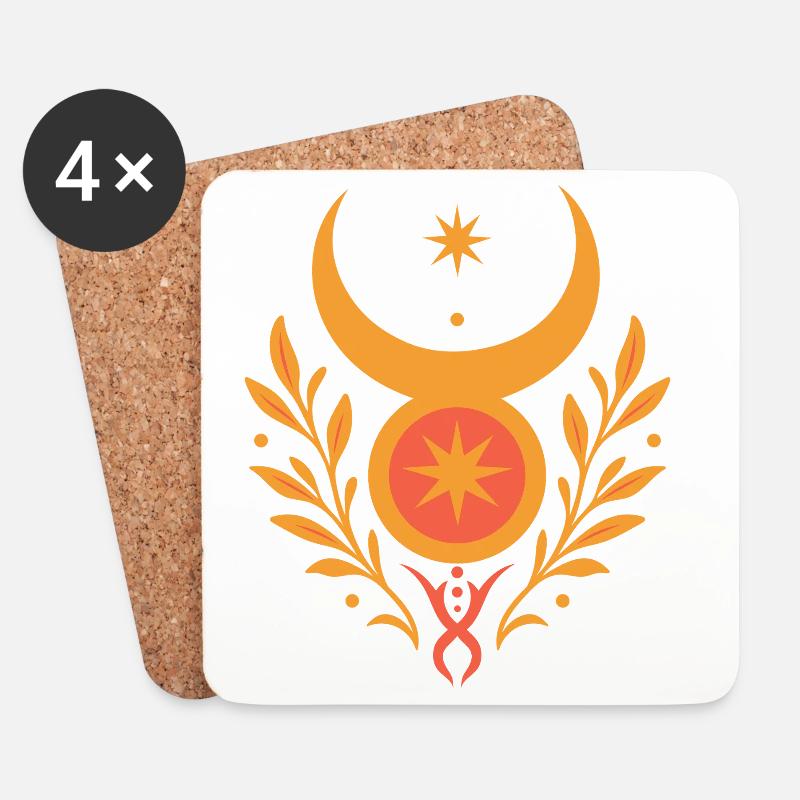 Mittsommer Sonnengott - Pagan & Wicca - Untersetzer (4er-Set) - Weiß