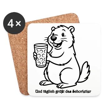 Täglich grüßt das Schorletier - Murmeltier - Untersetzer (4er-Set) - Weiß - Vorne