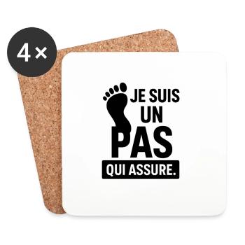 Design Graphique Abstrait Coloré - Dessous de verre (lot de 4) - blanc - Devant