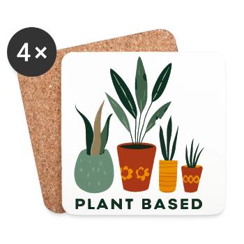 Pots Amis à base de plantes - Dessous de verre (lot de 4) - blanc - Devant
