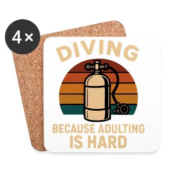 Diving Escape – Quand l’âge adulte est ennuyeux - Dessous de verre (lot de 4) - blanc - Devant