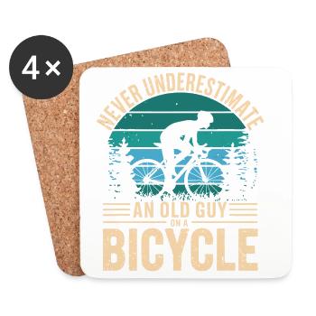Vintage Cycling Tribute for Bike Enthusiasts - Coasters (set of 4) - white - Front