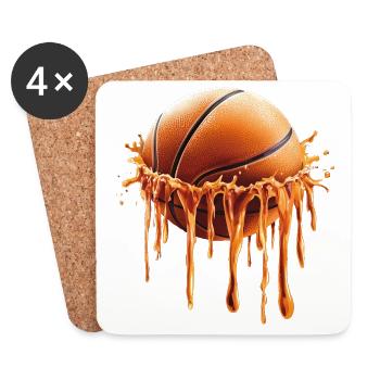 Basketball tropfend - Untersetzer (4er-Set) - Weiß - Vorne
