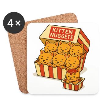 Colorful Kitten in Toy Box - Coasters (set of 4) - white - Front