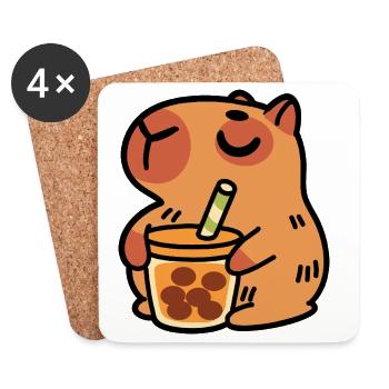 Bébé Capybara - Dessous de verre (lot de 4) - blanc - Devant