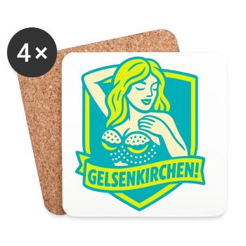 Gelsenkirchen Superstar - Dessous de verre (lot de 4) - blanc - Devant