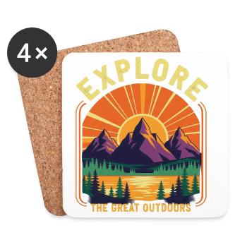 Explore the great outdoors - Coasters (set of 4) - white - Front
