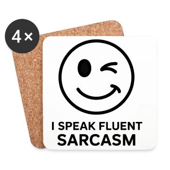 Expressive Winks und Sarcasm Design - Untersetzer (4er-Set) - Weiß - Vorne