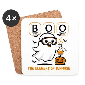 Halloween Geist Wissenschaftler Lustiger Lehrer Und Kinder - Untersetzer (4er-Set) - Weiß - Vorne