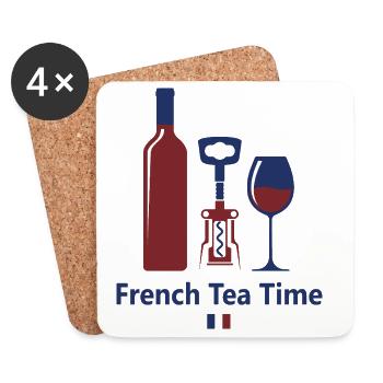 🇫🇷 Wein Frankreich Aperitif Französischer Alkohol Humor 🇫🇷 - Untersetzer (4er-Set) - Weiß - Vorne