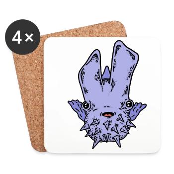 Fascinating jellyfish moon octopus - Coasters (set of 4) - white - Front