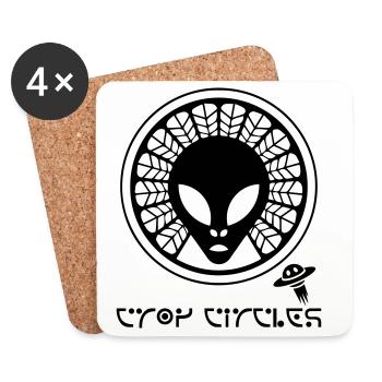 Ancient Alien Crop Circle - Coasters (set of 4) - white - Front