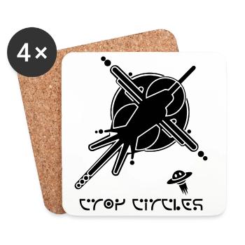 Kosmischer Graffiti-Kornkreis - Untersetzer (4er-Set) - Weiß - Vorne