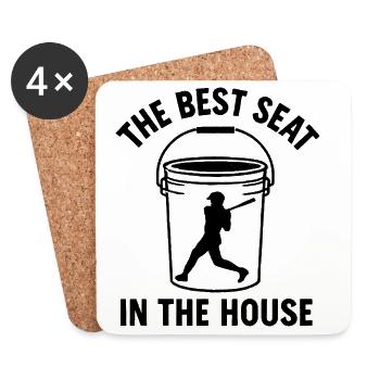Der beste Platz im Haus Bucket Dad Baseball Dad - Untersetzer (4er-Set) - Weiß - Vorne